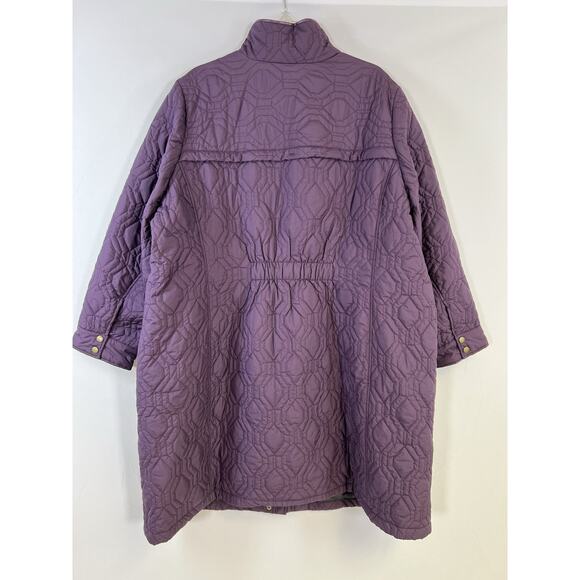 NWT Woman's Lands' End Quilted Insulated Barn Jacket Size 3X/24W-26W Purple - Picture 4 of 14